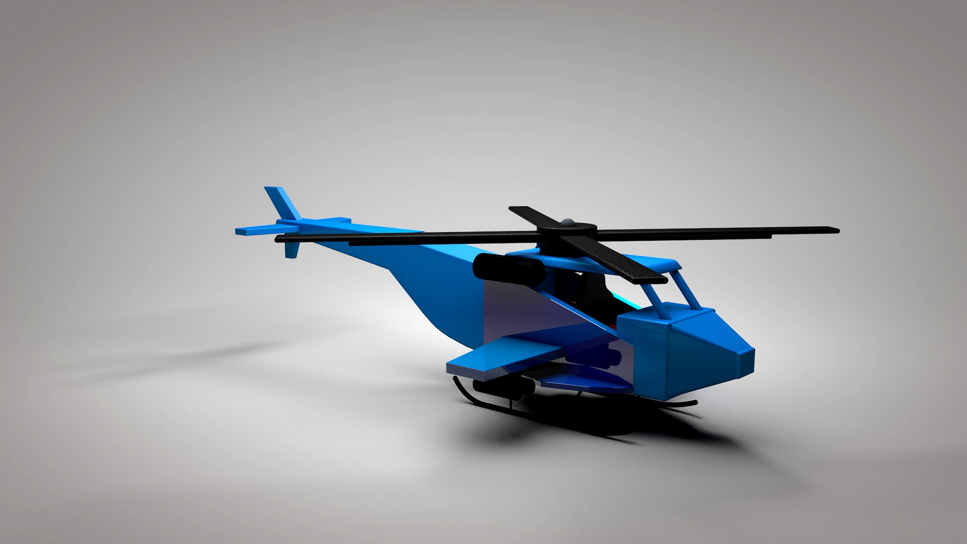 Wooden toy helicopter