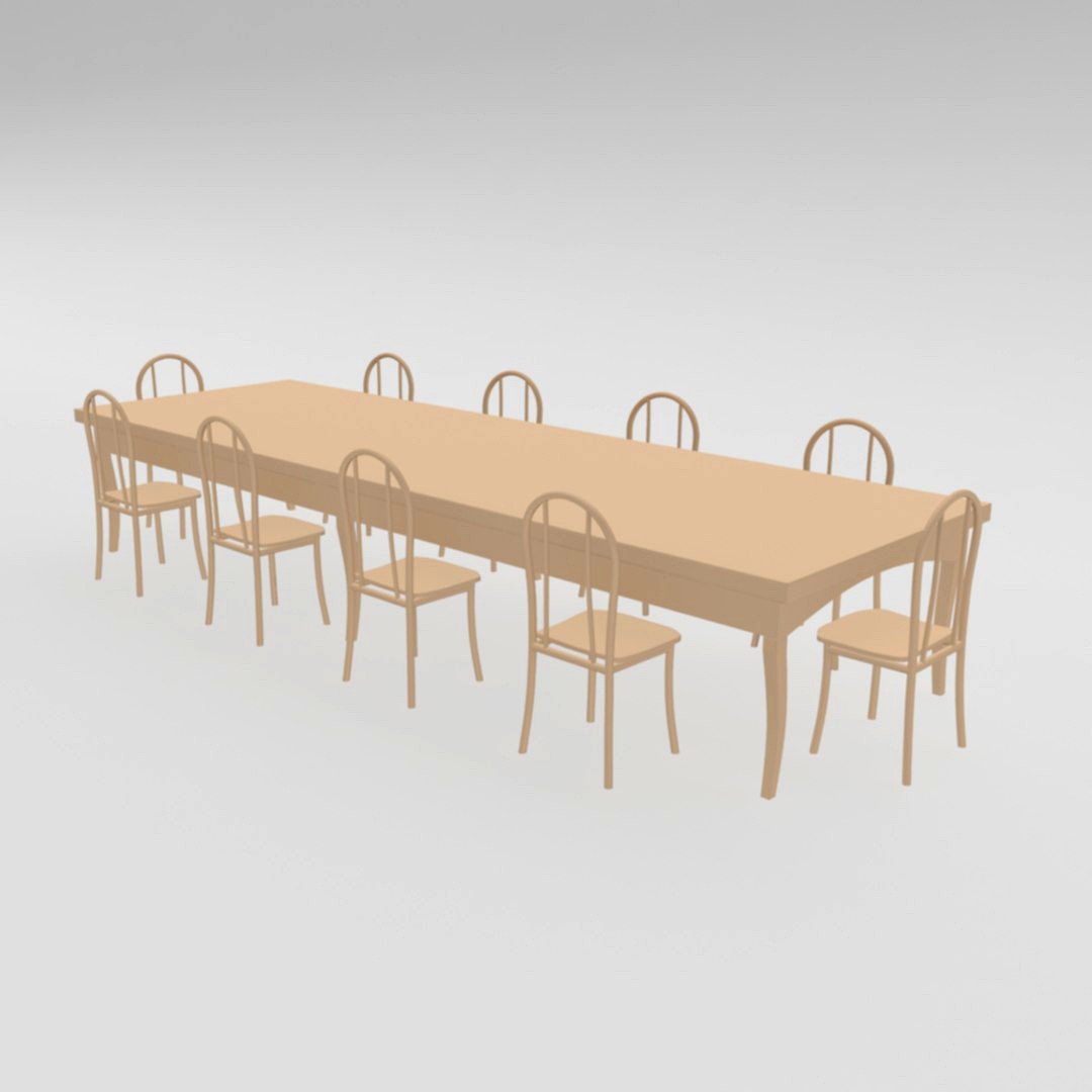Dining Table (Low quality, without texture and uv unwrap)