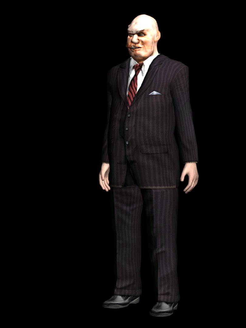 Businessman with bionic head calculator