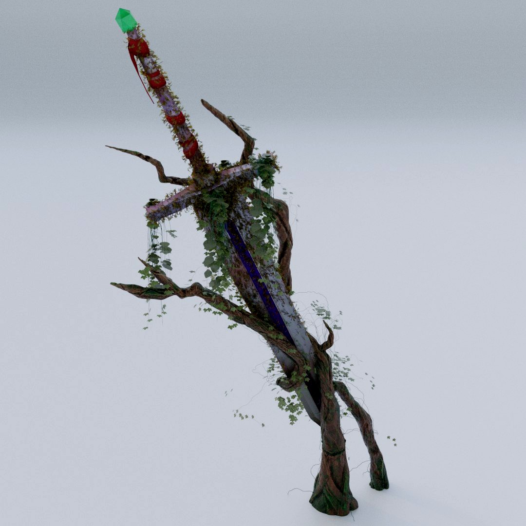 Stylized Sword and Branch