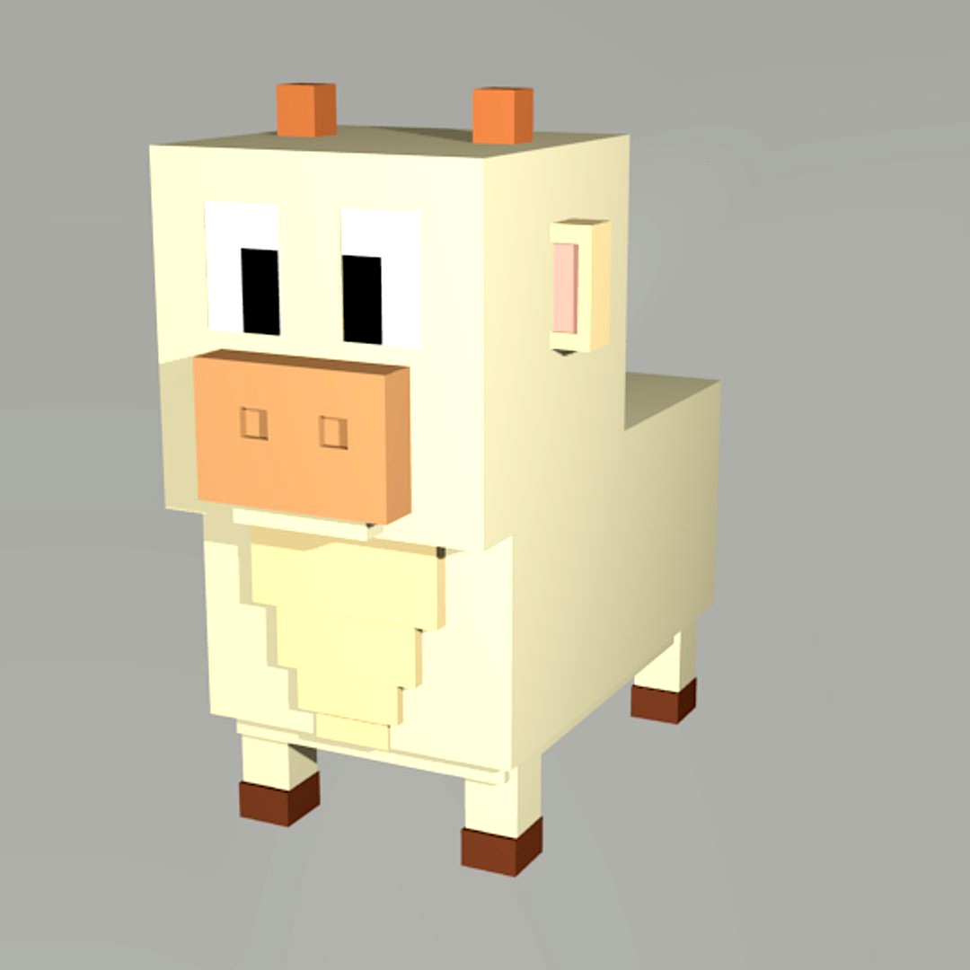 low poly cow Voxel cow