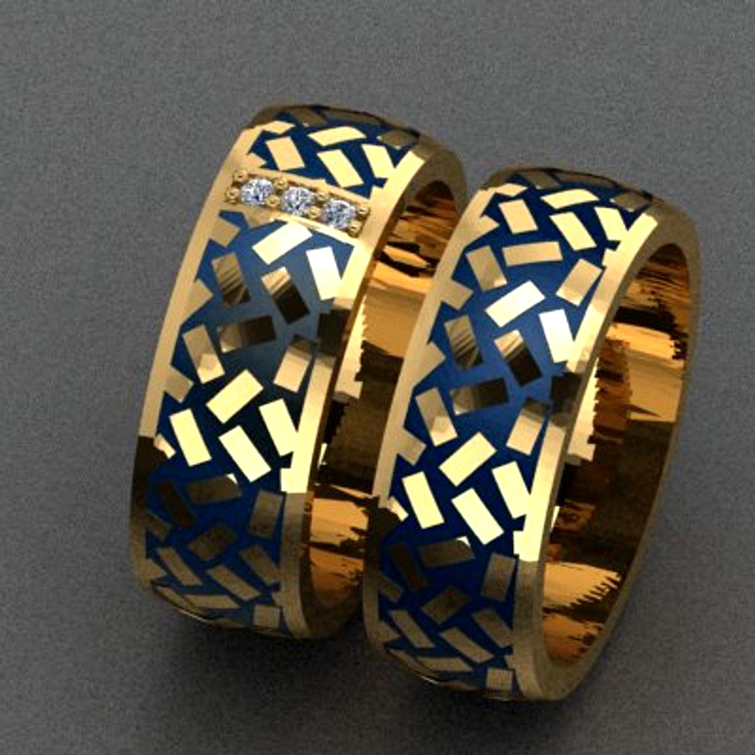 Enamel & Diamonds Ring