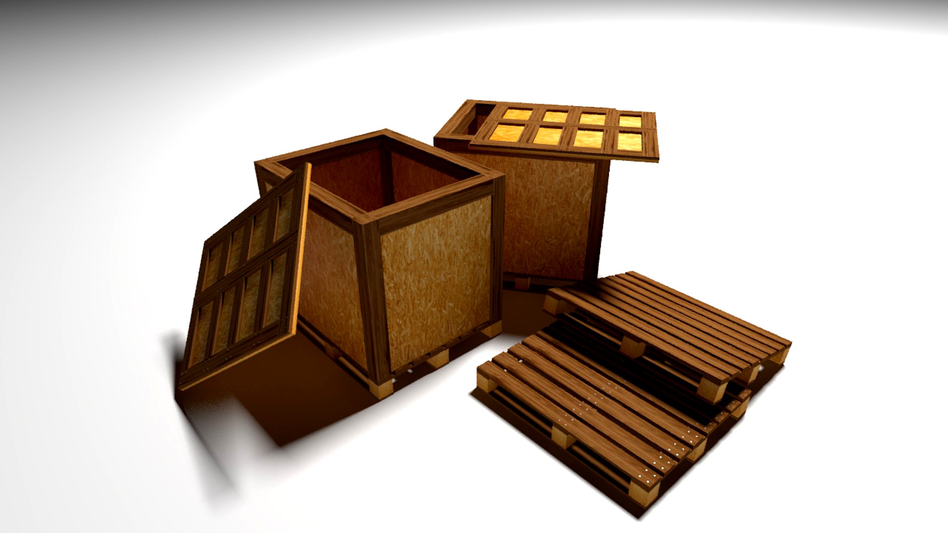 Low Poly -Forklift Palette / low-poly 3D model