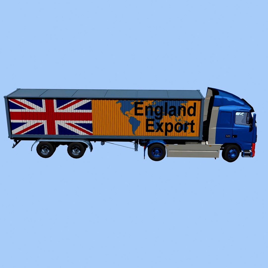 Truck semi trailer international export containe England