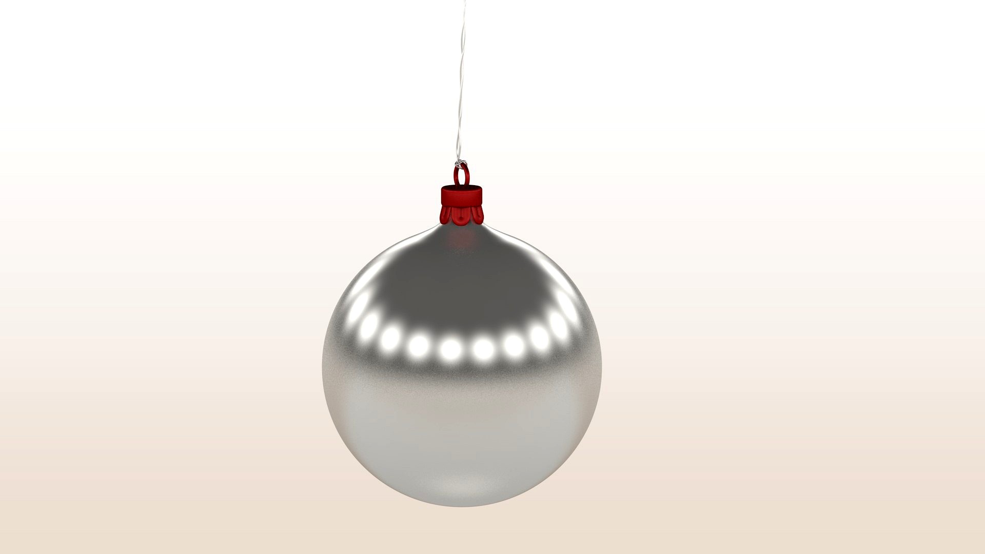 one christmas ball over white background