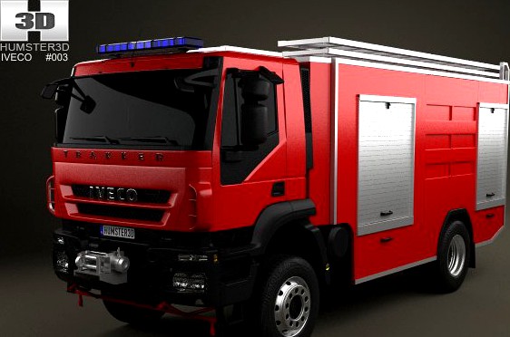 Iveco Trakker Fire Truck 2axis 2012 3D Model