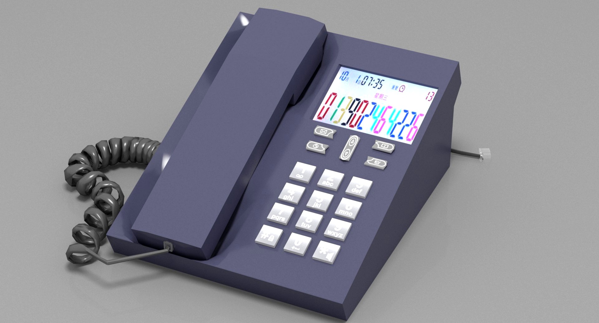 Desk Phone Corded (Low poly)