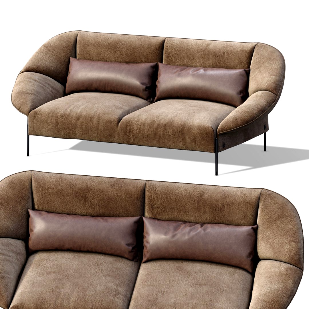 Loveseat Tobacco Sofa Flared Arm