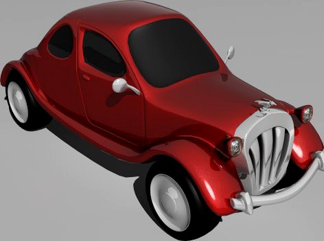 Old cartoon car 3D Model