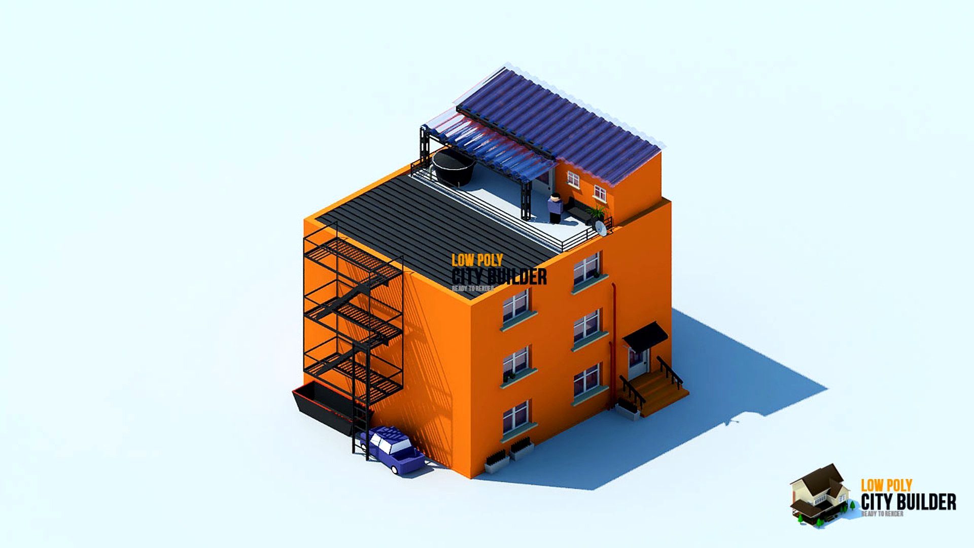 low poly city builder residential 10