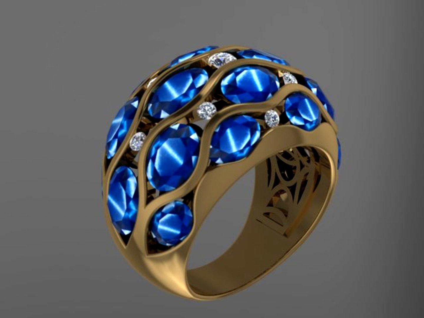 Ring with sapphires