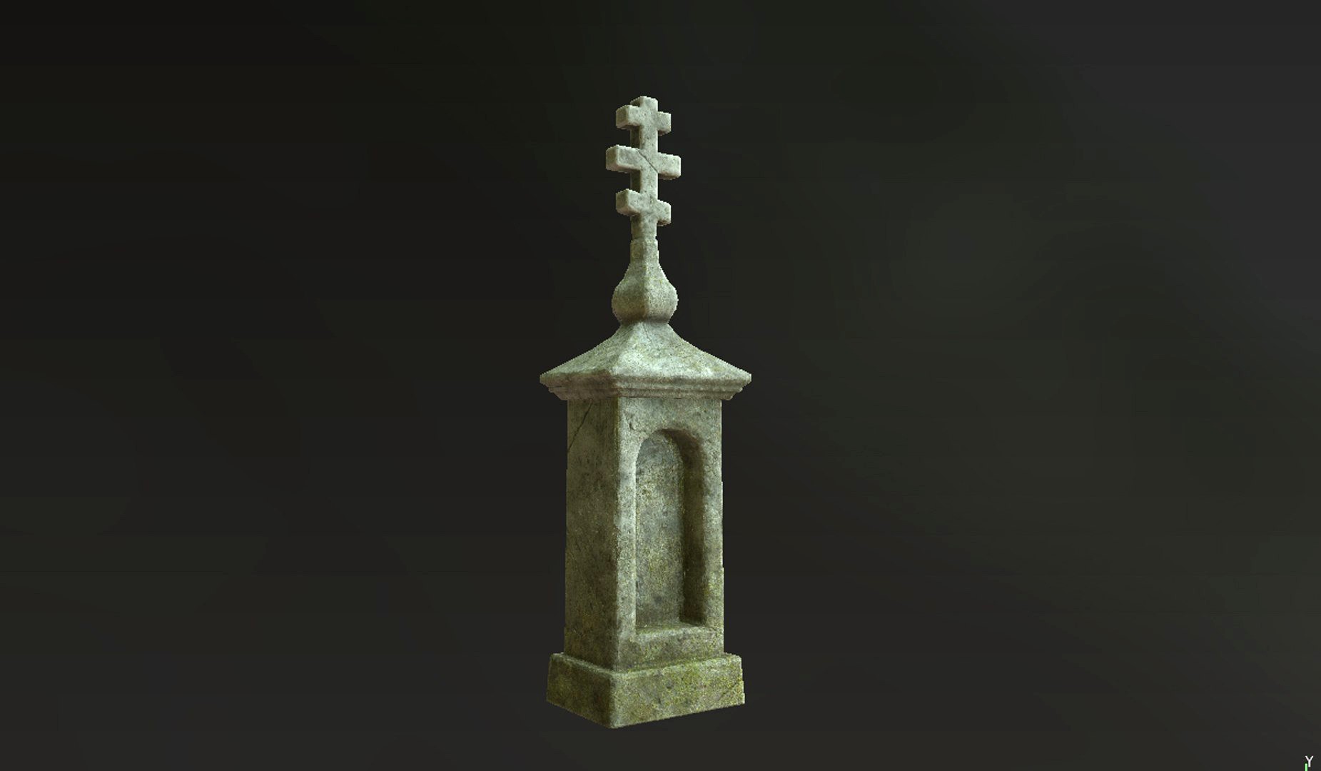 Stone cross shrine - game ready