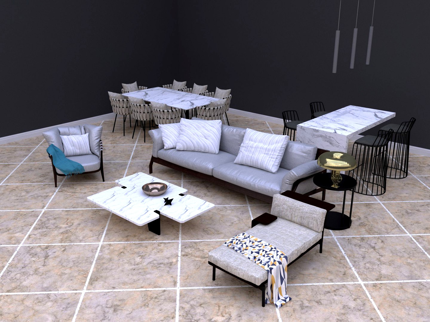 Revit Hall with dinning 2