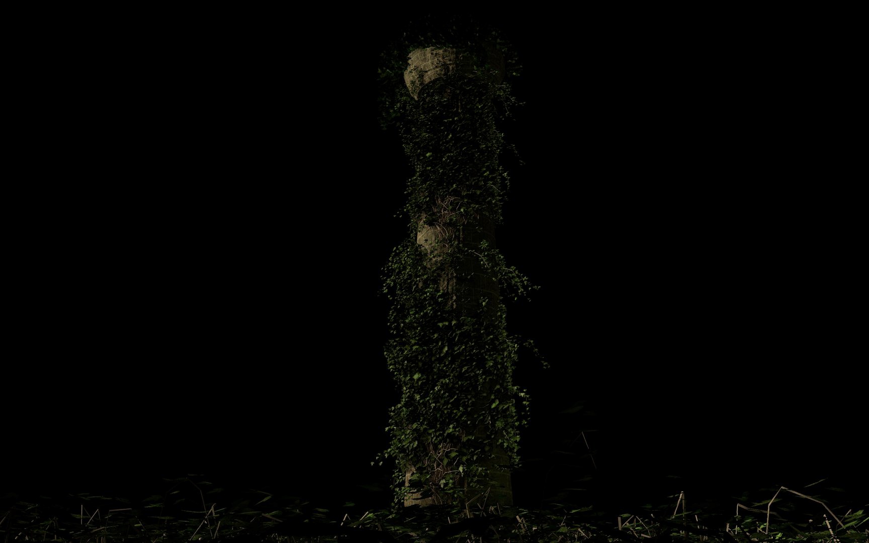 Column With Vegetation