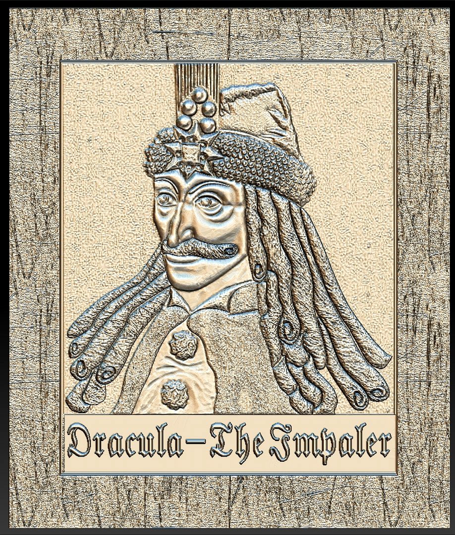 Count Dracula - The Impaler STL for CNC Router 3D model emboss die foil