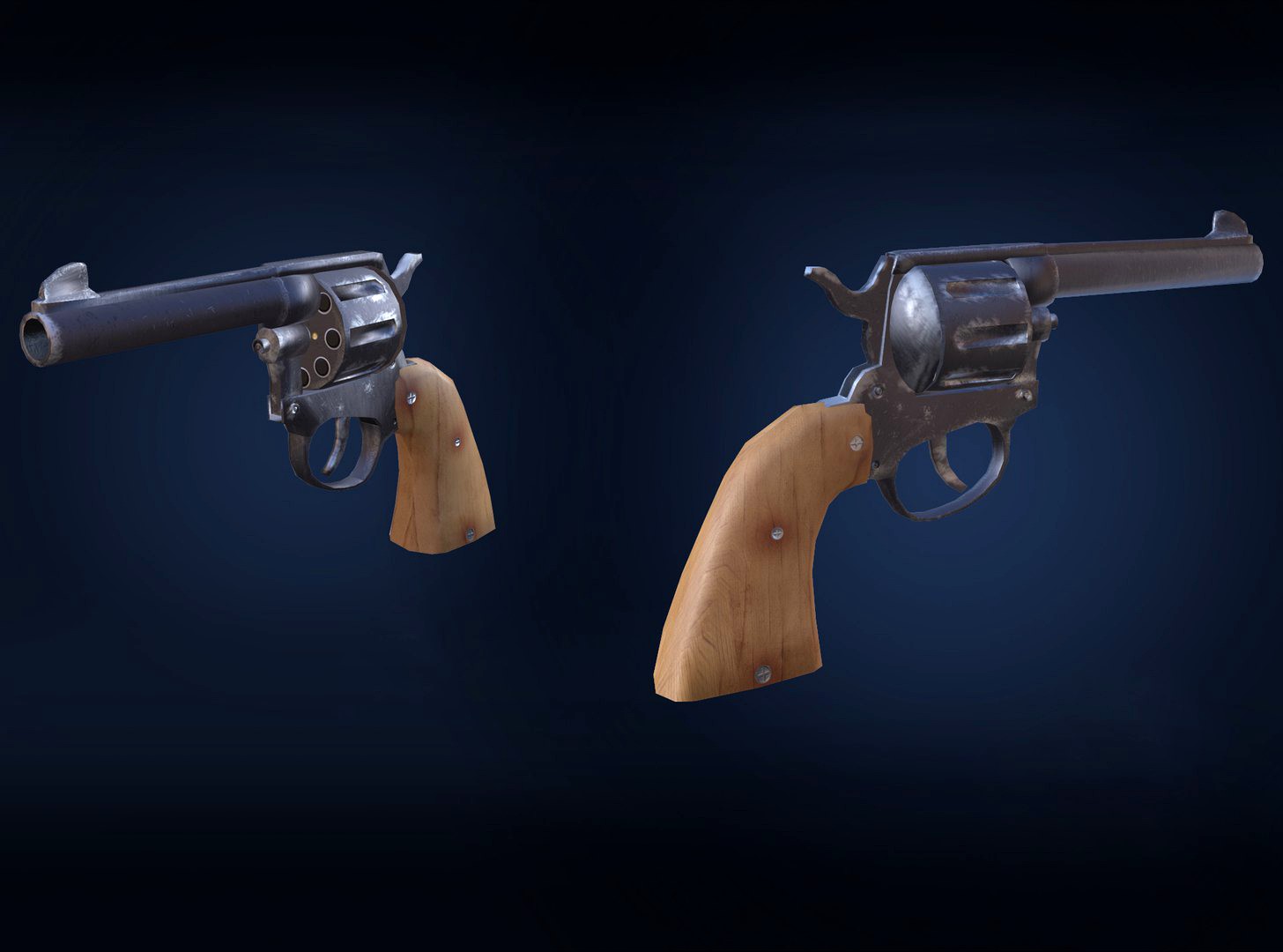 Revolver Low Poly Gameready Free low-poly 3D model