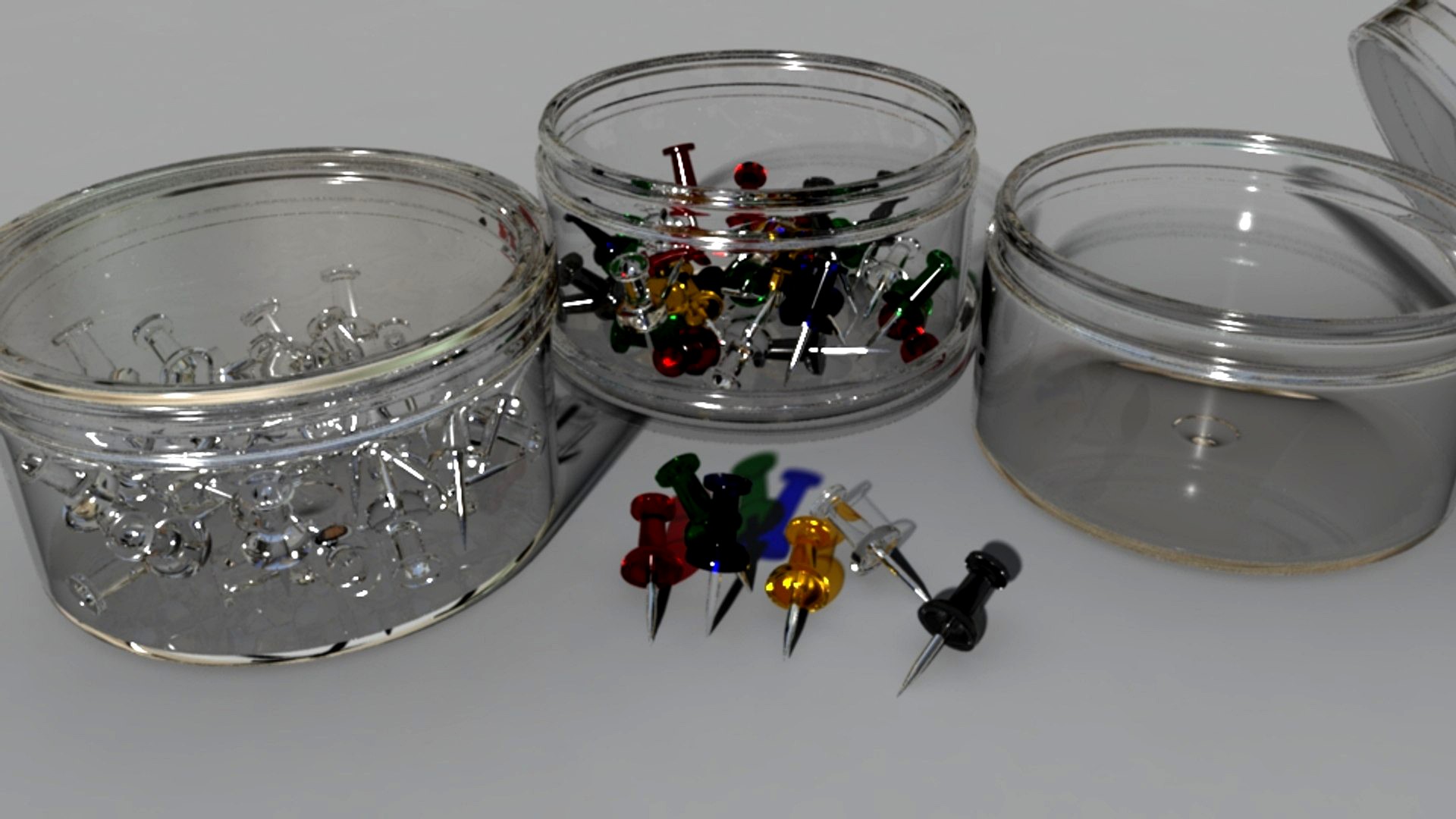 Transparent Thumbtacks (Individual and in Cases)