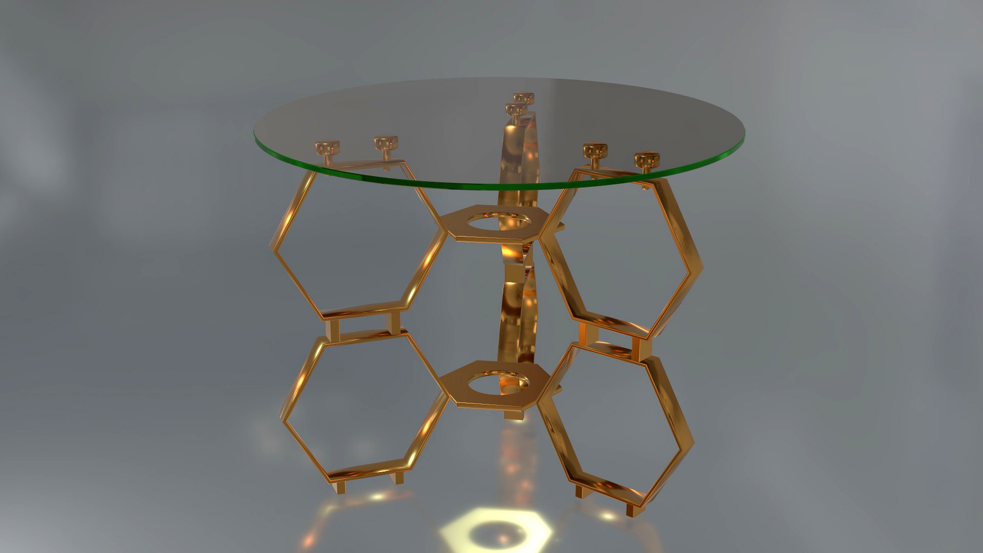Honeycomb Glass Side Table