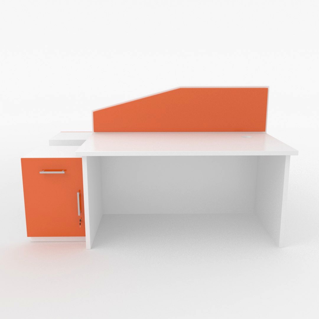 Modern office desk workstation with divider