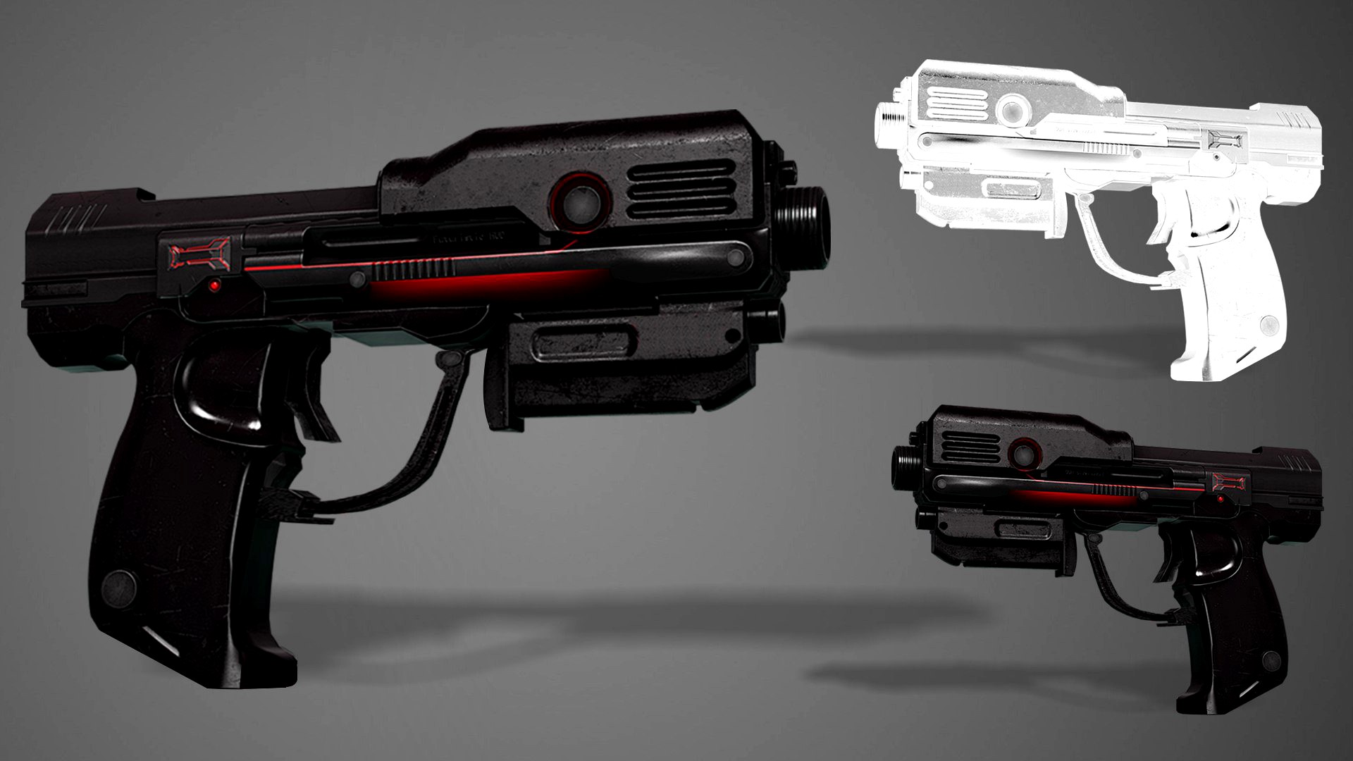 Pistol Low-poly 3D model