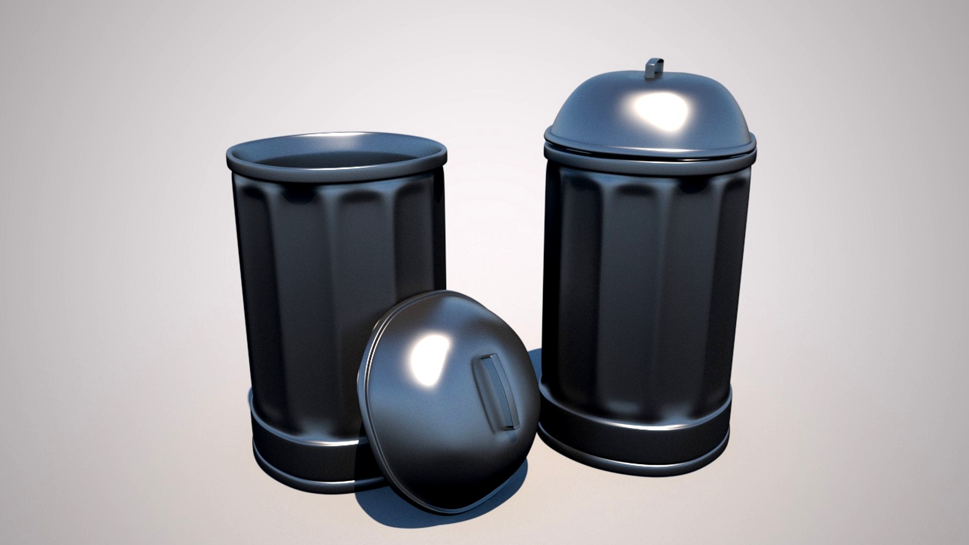 Trash Can Rubbish Bin Low-poly