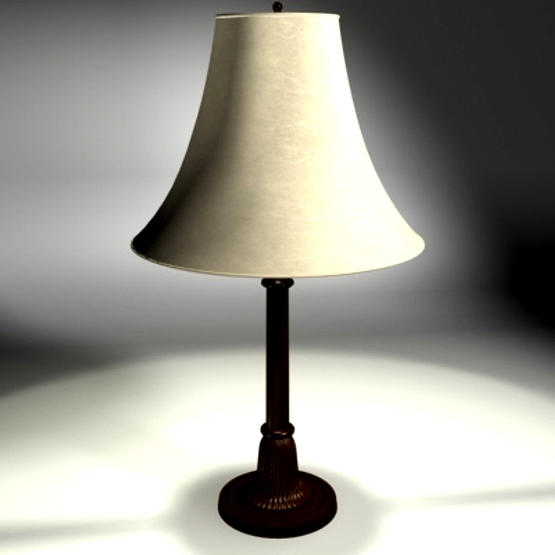Table lamp with leather shade