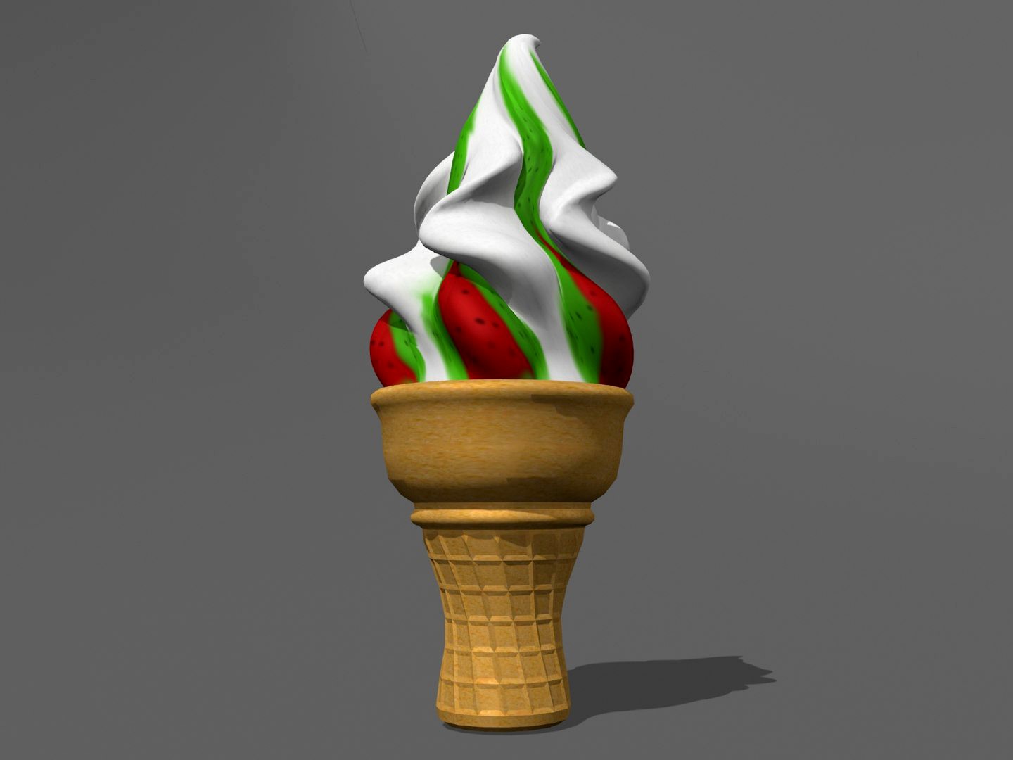 Icecream Cone 3  in watermelon style
