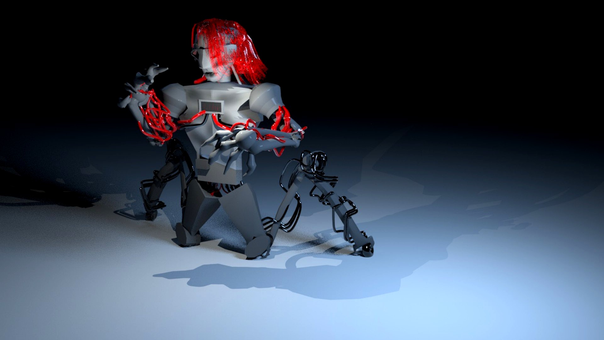 Robot 3d model female