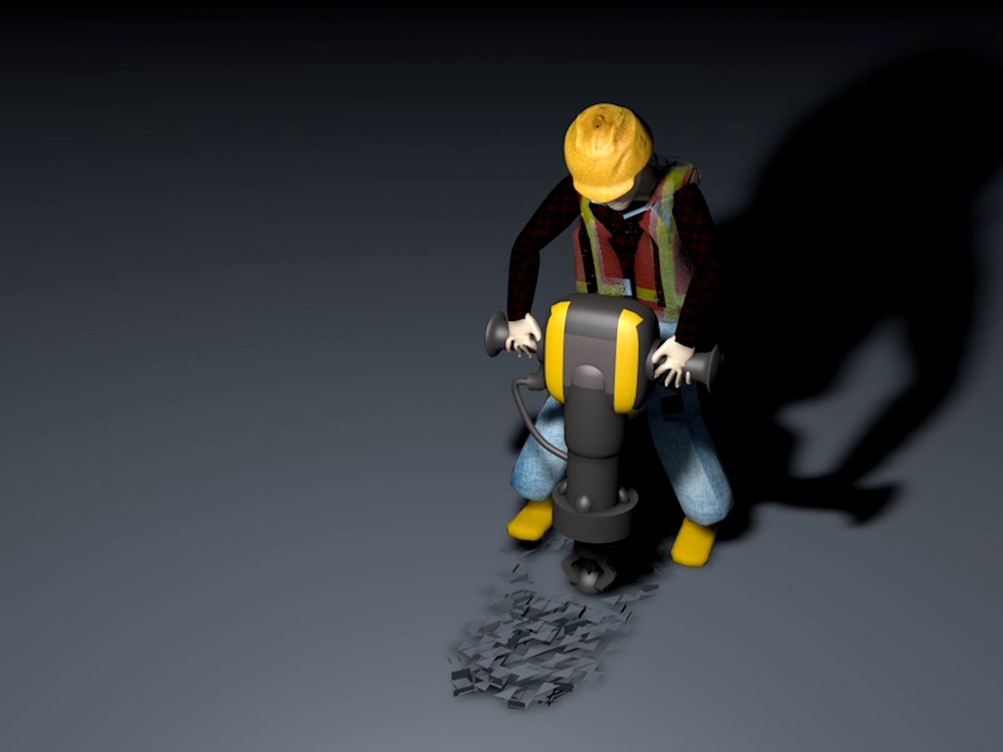 construction worker with jack hammer