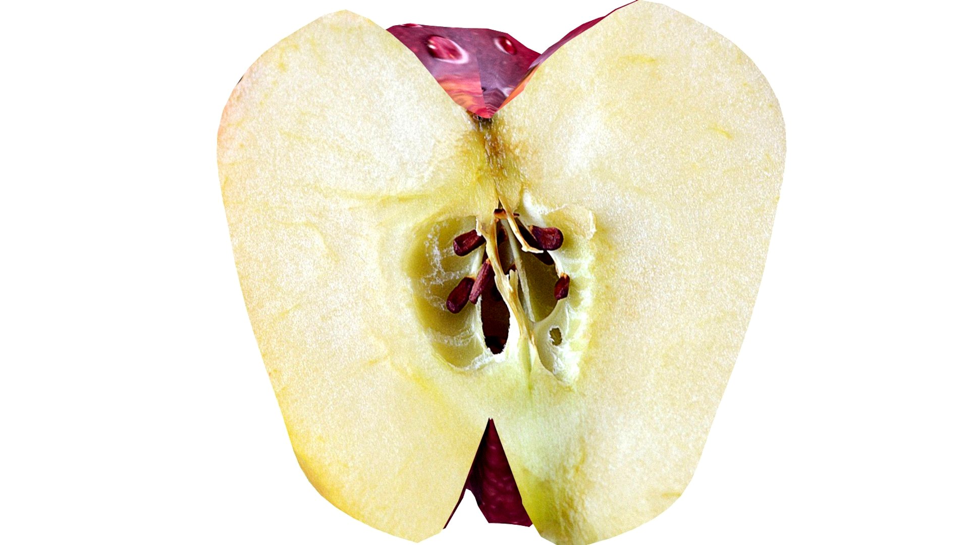 Red apple half