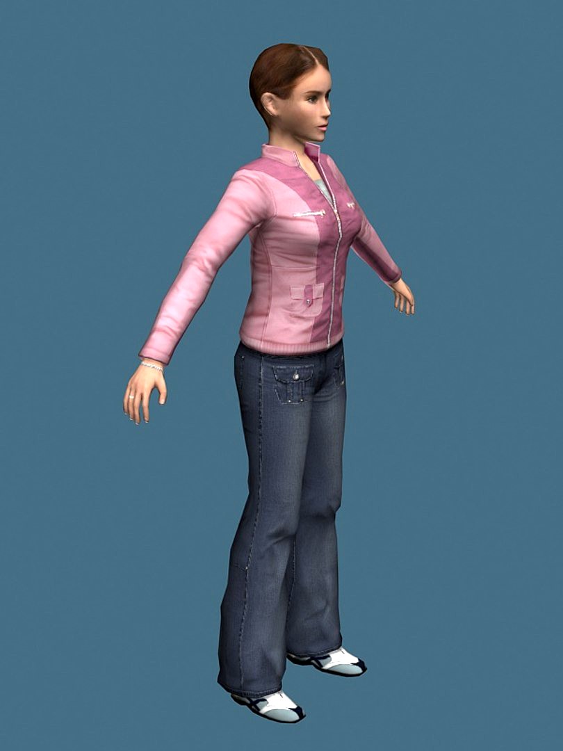 Casual Girl (Medium Poly)