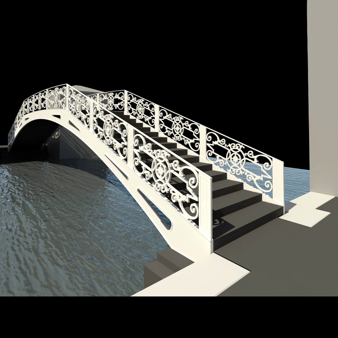 Detailed Iron Bridge Venice: Ponte de Gheto Novo