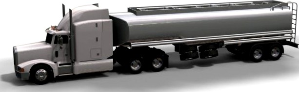 Peterbilt with Trailer and Tank Trailer 3D Model