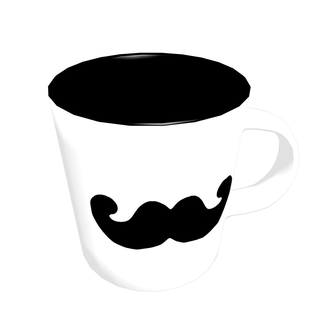 Coffe cup with mustache