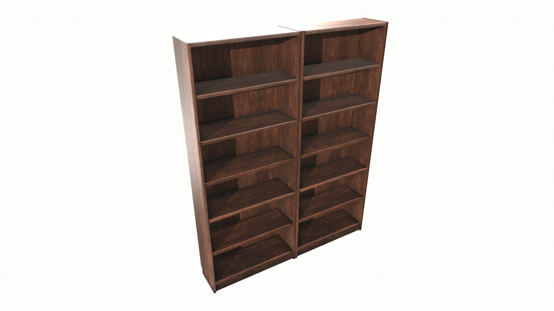 Wooden Bookshelf Low Poly PBR Game Ready Asse