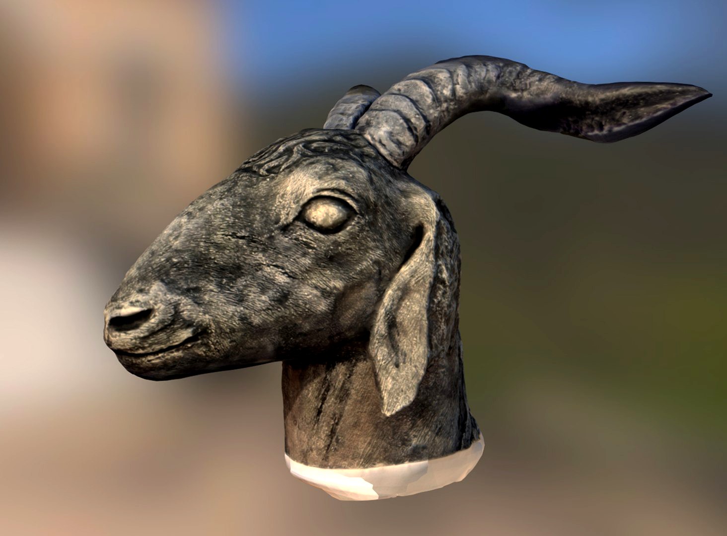 Weathered Goat Bust Photoscan