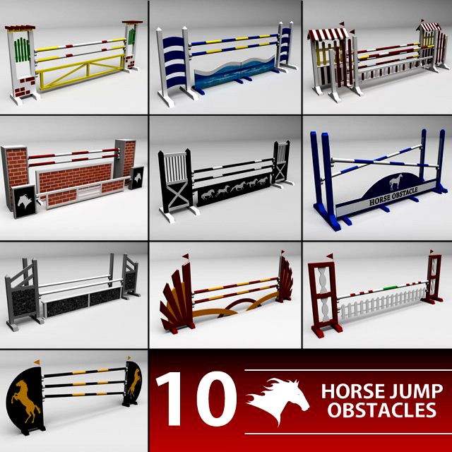 Horse jump obstacle pack 3D Model