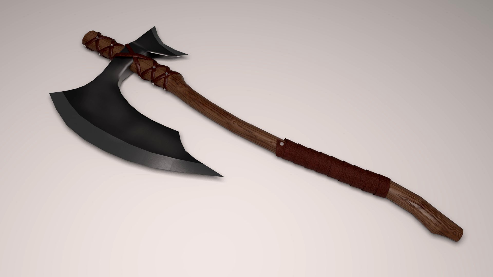 Low-poly wide blade axe