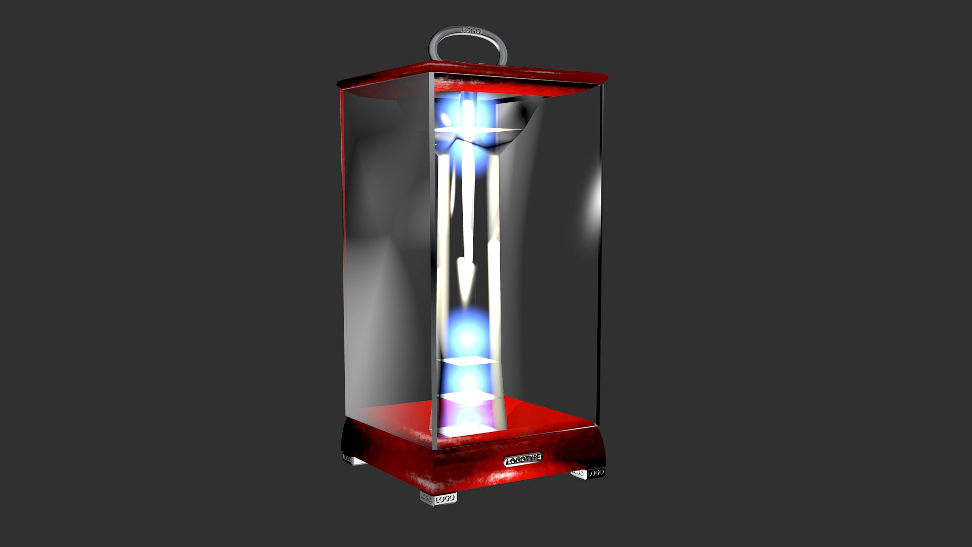 Portable designer lamp red