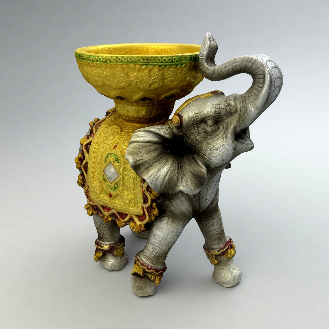 Elephant silver statue