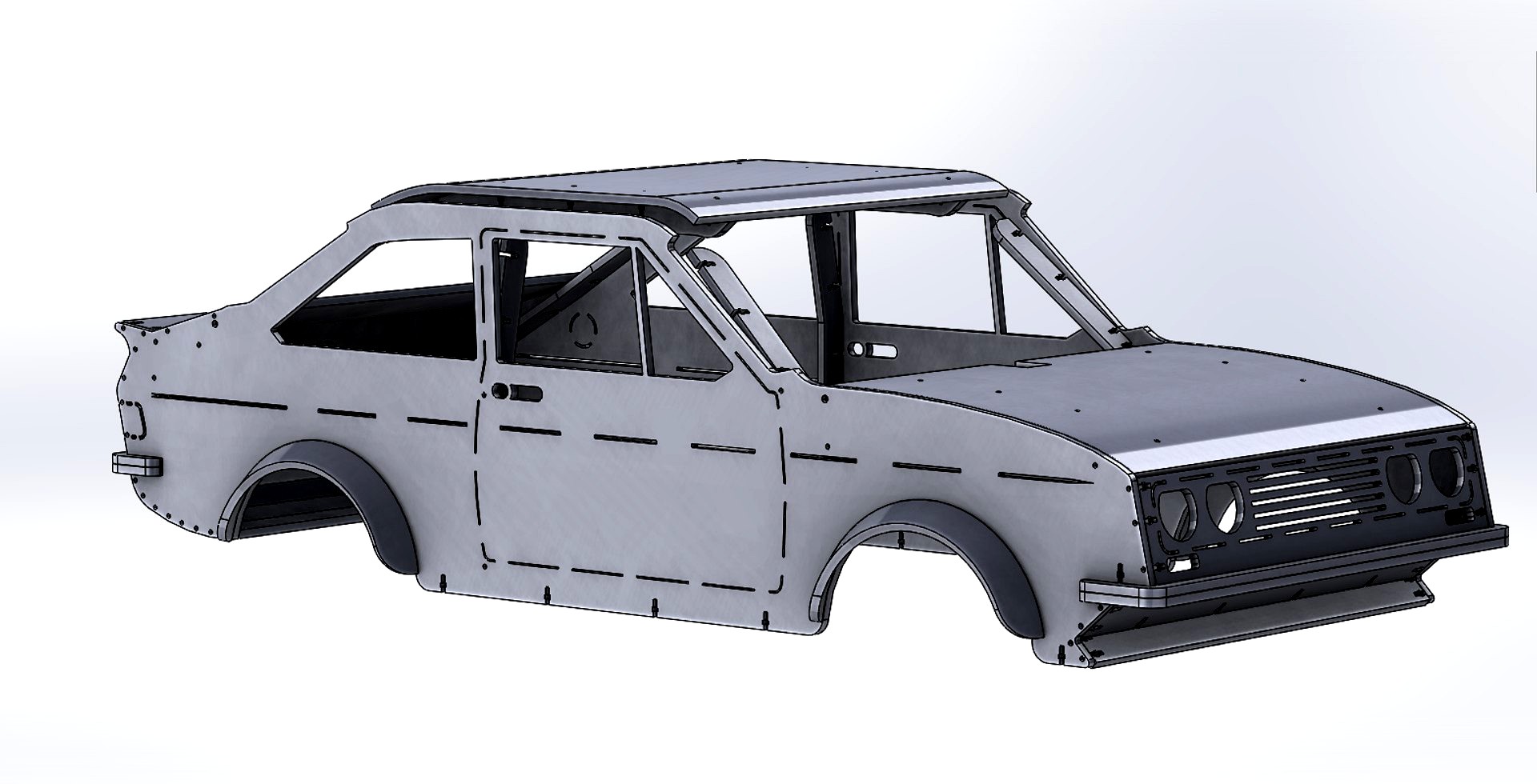 Ford Escort MK2 Laser Cut Plywood Model for DIY