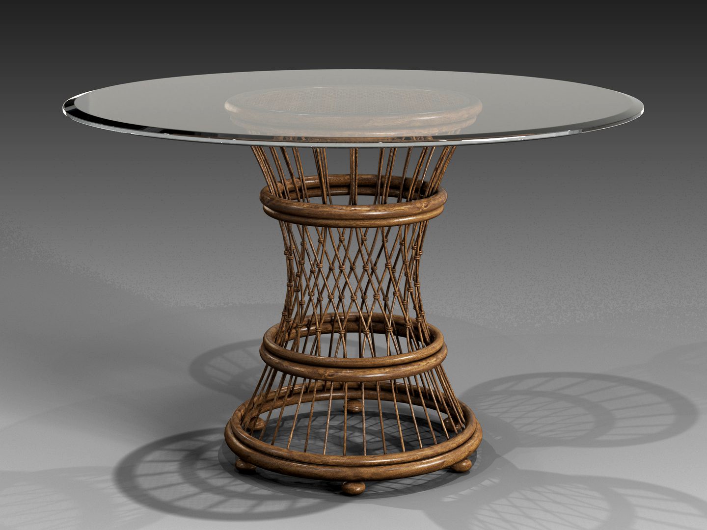 Aruba Glass Top Round Dining Table