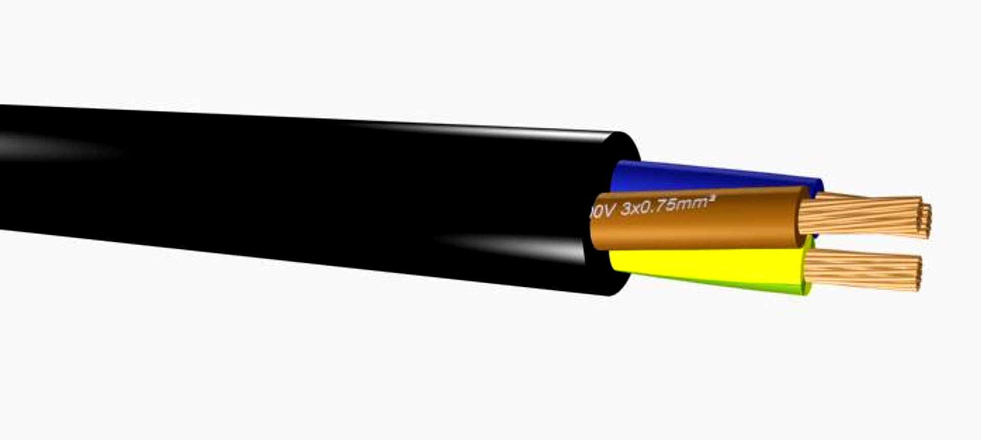 1 VMVL - H05VV-F Vinyl wire 3x0.75mm2 black