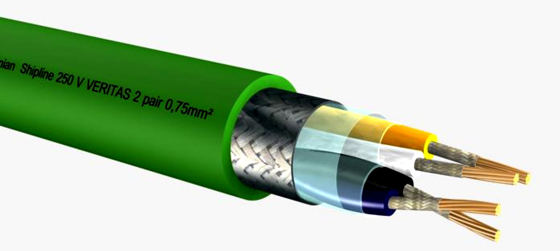 BXOI Shipline Instrumentation - Prysmian 250 V 2 pair 0,75 mm2 collered wire.max