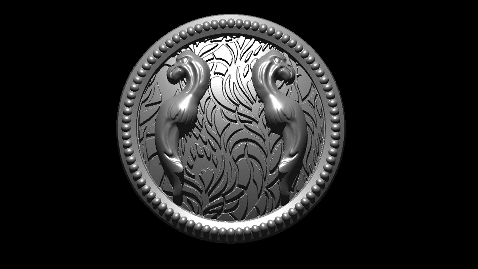 Eagle Relief with leafs pattern