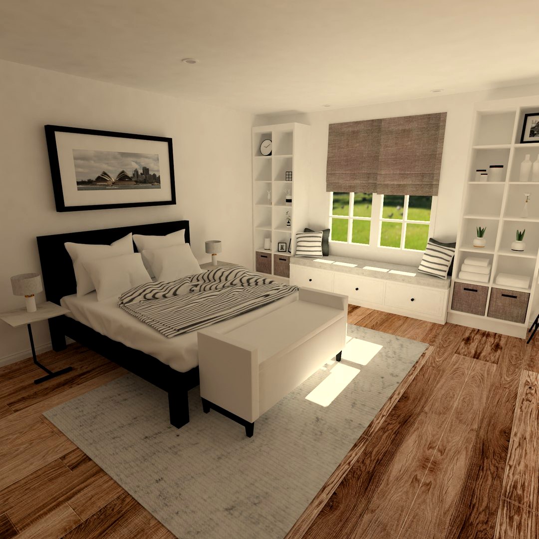 Nordic Scandinavian Bedroom Scene