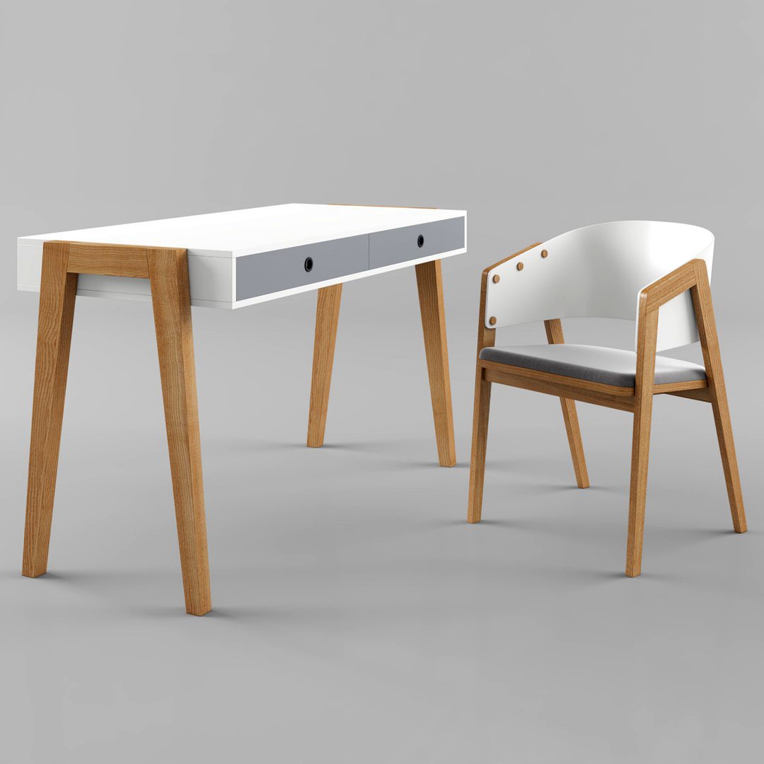 VOX Concept desk with VOX Uni chair white