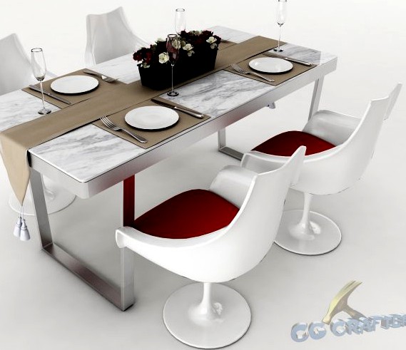 Dining table set 31 3D Model