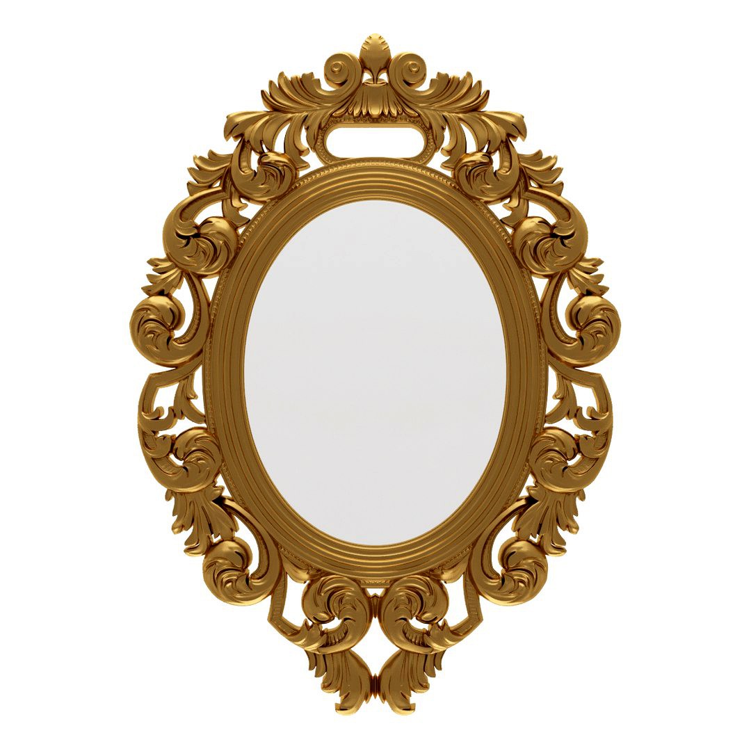 Curved oval mirror