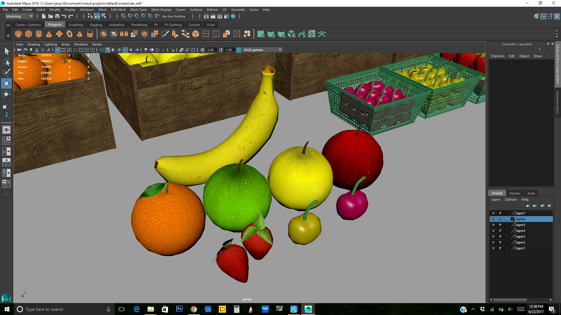 low poly fruit bundle